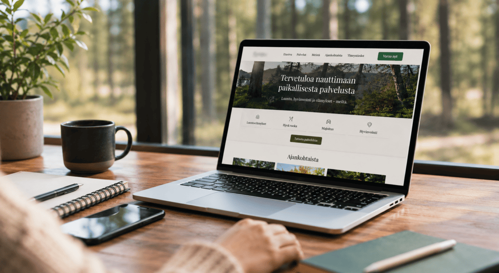 Tietokone pöydällä